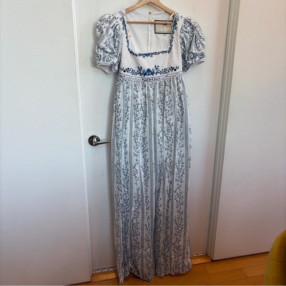 Agua by Agua Bendita Pistacho grosellas-printed poplin dress maxi floral - Picture 8 of 12